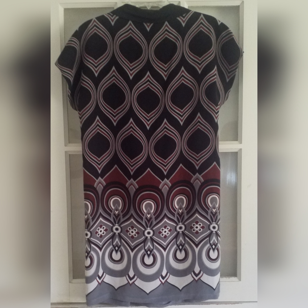 Tibi 100% Silk Geometric Patterned Pleated Front … - image 2